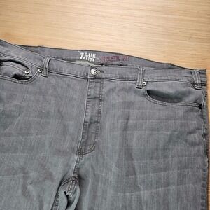 True Nation Mens Athletic Fit Jeans Grey Wash Straight Fit Size 48x30 Fits 47x29
